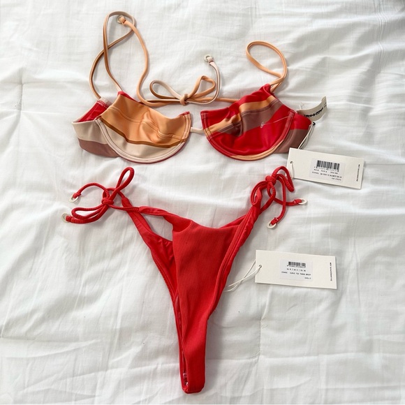 Zulu & Zephyr Sun Stripe Balconette Swim Set US 4 - Picture 3 of 6